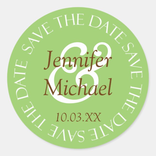 Save The Date Wedding Envelope Seal Stickers (Front)