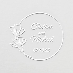 Save The Date Wedding Floral Wildflower Greenery  Embosser