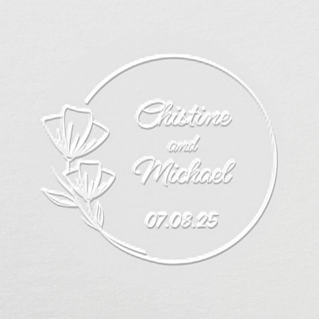 Save The Date Wedding Floral Wildflower Greenery  Embosser (Design)