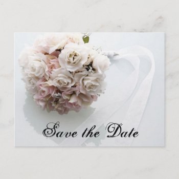 Save The Date - Wedding Flowers Announcement Postcard by itsyourwedding at Zazzle