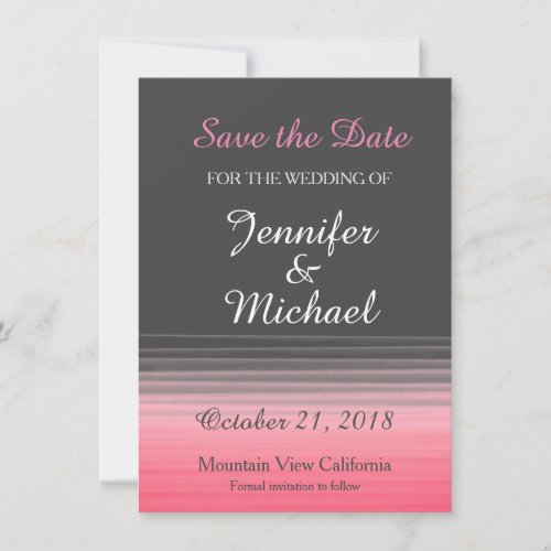 Save the Date Wedding Handwriting Grey Pink