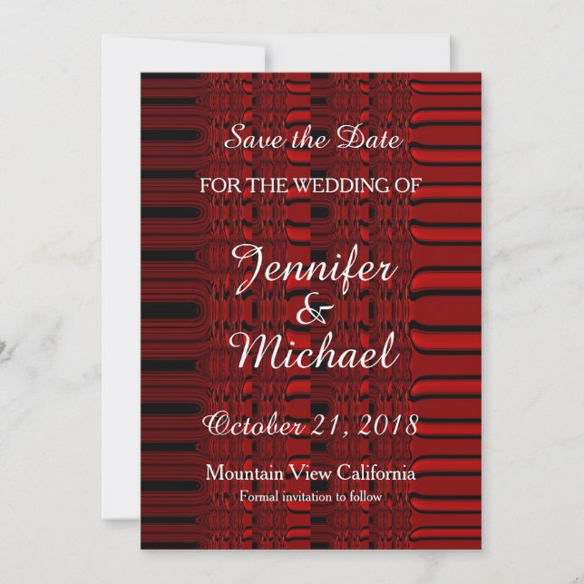 Save the Date Wedding Handwriting Red Modern (Front)