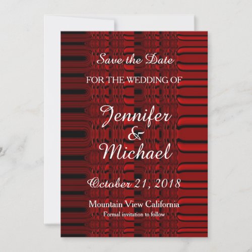 Save the Date Wedding Handwriting Red Modern