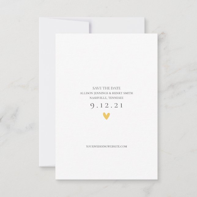 Save the Date Wedding Heart Photo Card (Front)