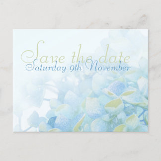 Save the date wedding hydrangea postcards