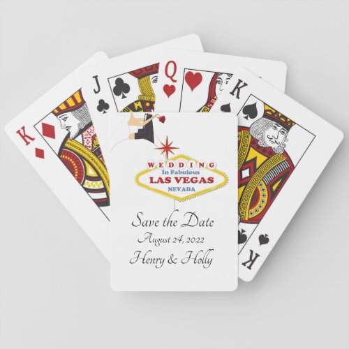 Save the Date Wedding in Las Vegas Playing Cards