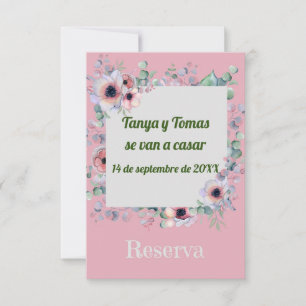 Save the Date Wedding in Spanish with Flowers