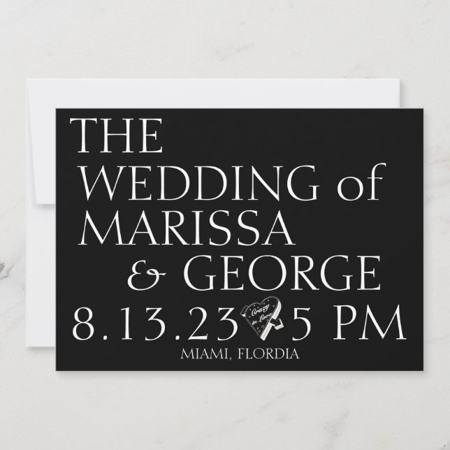 Save The Date Wedding  Invitation (Front)