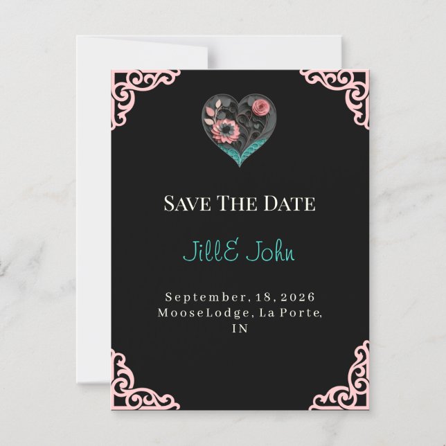 Save The Date Wedding Invitation Magnet (Front)