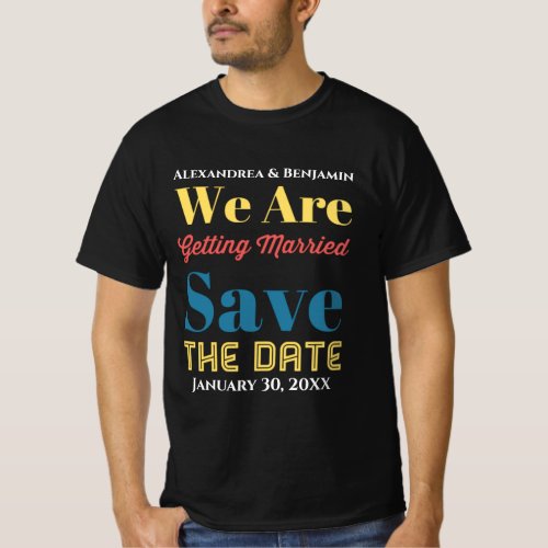 Save The Date Wedding Invitation Modern Custom T_Shirt