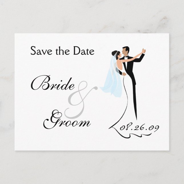 Save the Date Wedding Invitation Postcard (Front)