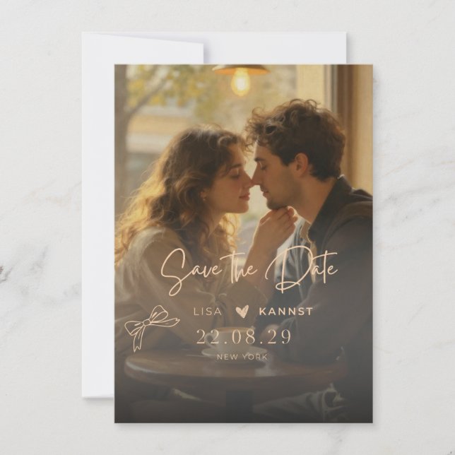 Save The Date Wedding Invitation | Romantic  (Front)