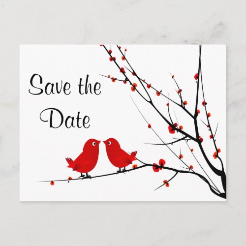 Save the Date Wedding Love Birds Photo Post Card