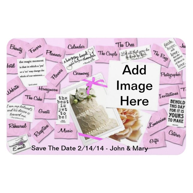 Save The Date Wedding Magnet (Horizontal)