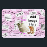 Save The Date Wedding Magnet<br><div class="desc">Save The Date Wedding magnet. Personalize with bride and grooms names and date.  Gift or favor for wedding guests.</div>