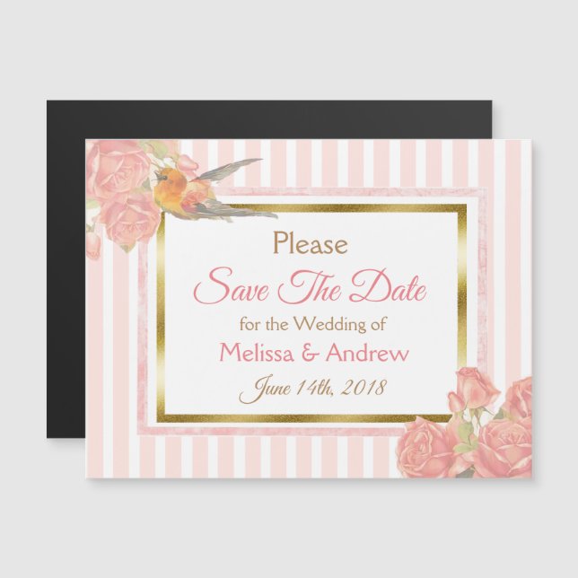 Save the Date Wedding Magnetic Card (Front/Back)