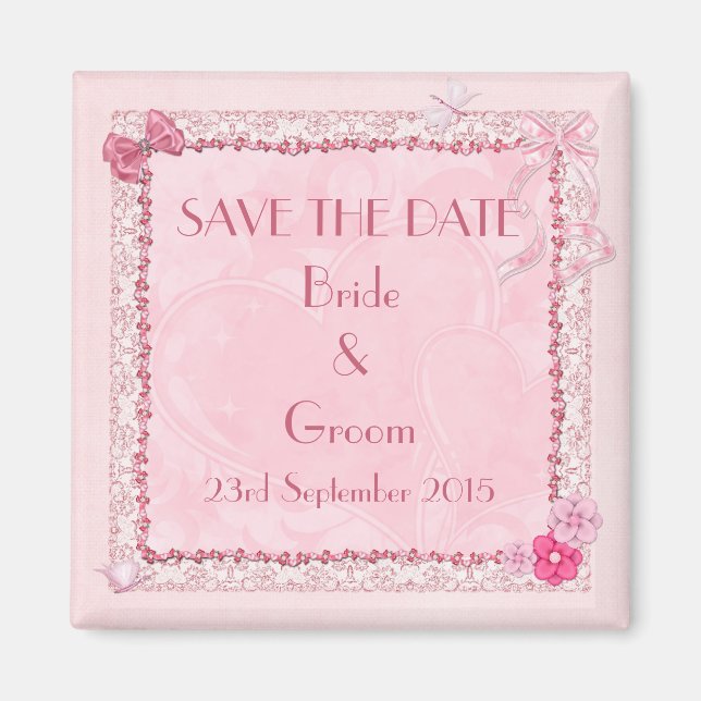 Save the date wedding magnets (Front)