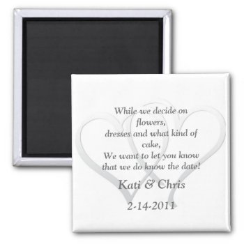 Save The Date Wedding Magnets Two Hearts Poem by Gigglesandgrins at Zazzle