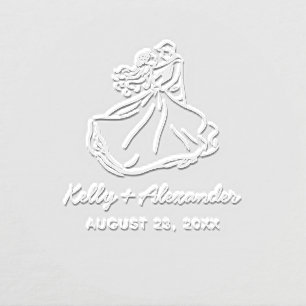 Save The Date Wedding Minimalist Bride Groom Embosser