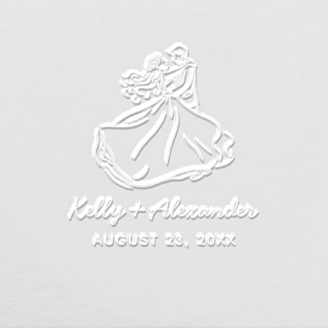 Save The Date Wedding Minimalist Bride Groom Embosser (Design)