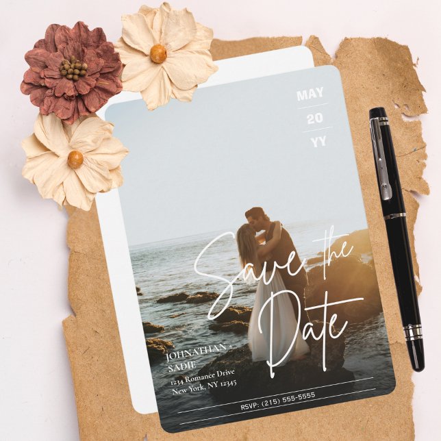Save The Date Wedding Modern Elegant Photo (Creator Uploaded)