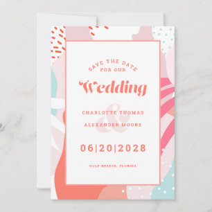 Save The Date Wedding Modern Geometric Pattern