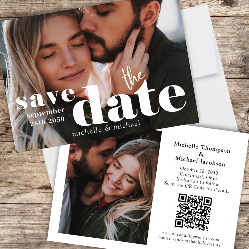 Save the Date Wedding Modern Minimalist Photo