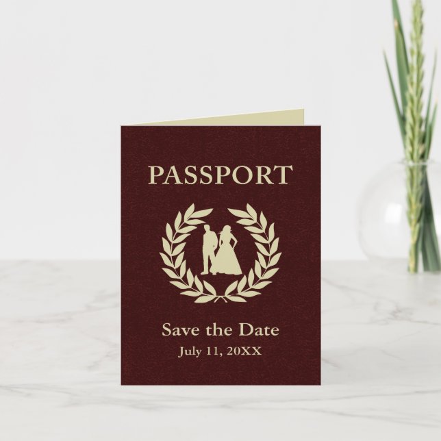 save the date wedding passport invitation (Front)