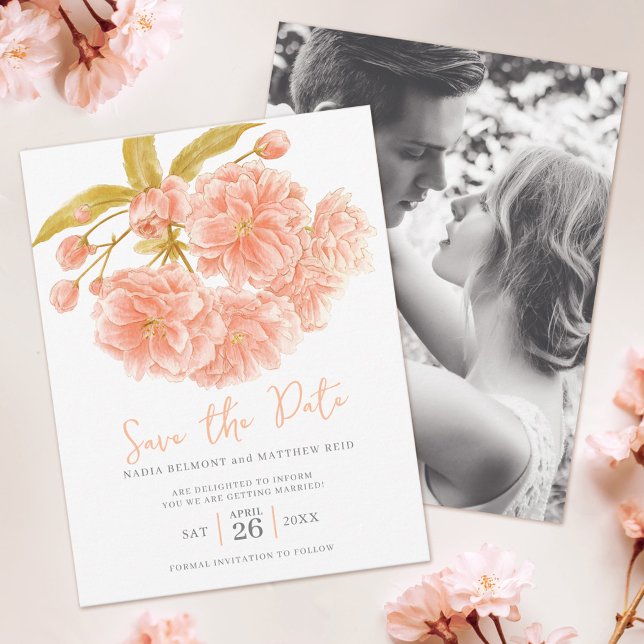 Save the date wedding peach blossom (Creator Uploaded)