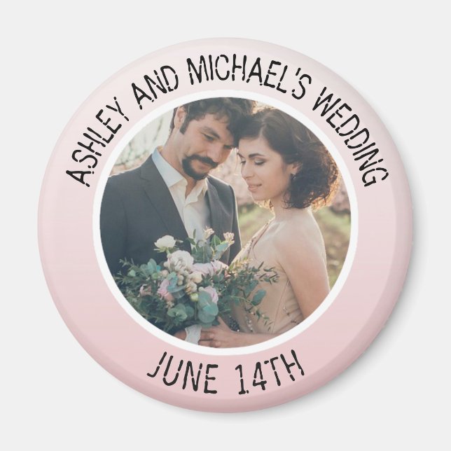 Save the Date Wedding Personalized Photo Magnet (Front)