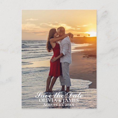 Save The Date Wedding Photo Announcement Postcard