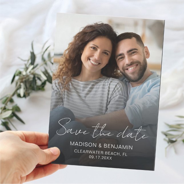 Save The Date Wedding Photo Engagement Modern Chic Magnetic Invitation (Save The Date Wedding Photo Engagement Modern Chic Magnetic Invitation Card)