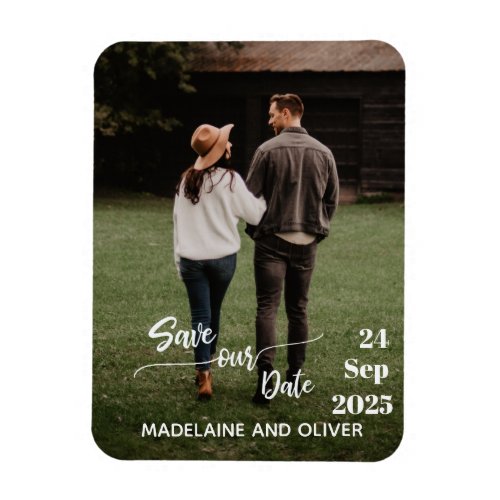 Save the Date Wedding Photo Modern Magnet