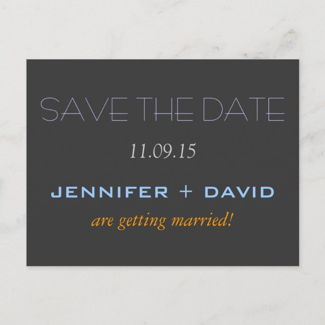 Save the Date Wedding Postcard (Front)