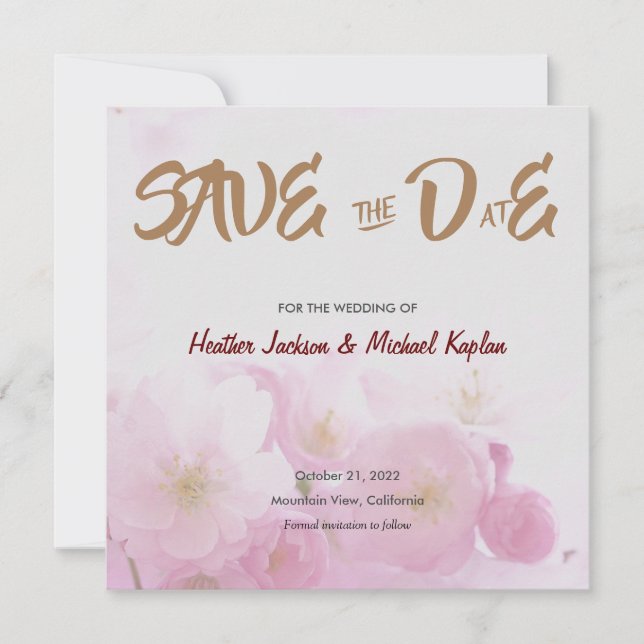 Save the Date Wedding Professional Classic Flowers (Front)