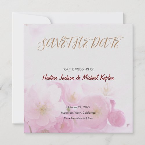 Save the Date Wedding Professional Classic Flowers