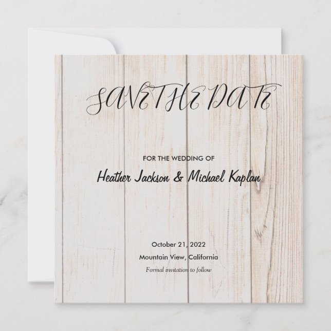 Save the Date Wedding Professional Classical Wood (Front)