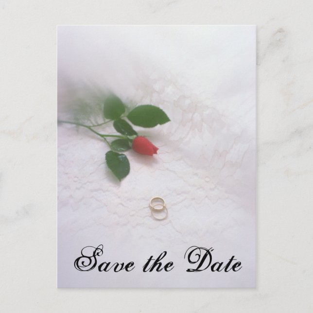 Save the Date - Wedding Rings Announcement Postcard (Front)