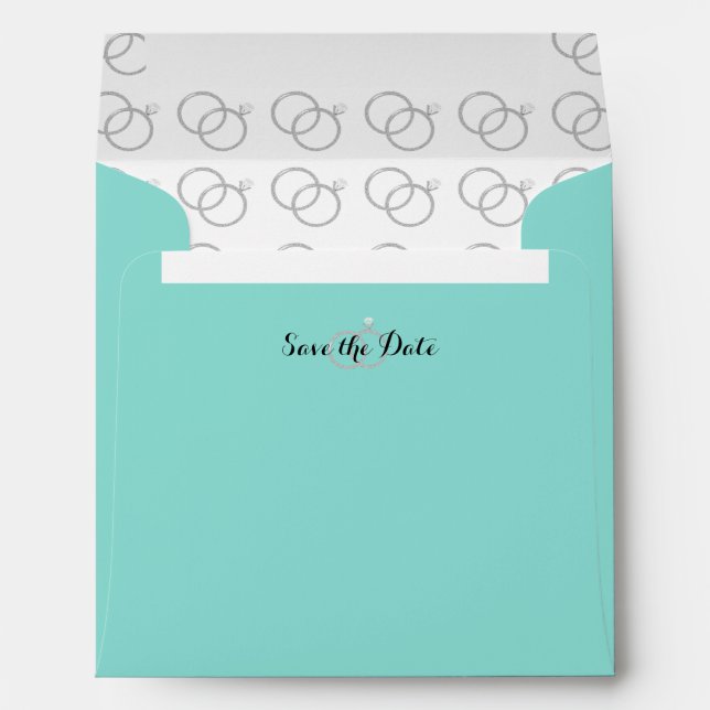 Save the Date Wedding Rings Bridal Shower Party Envelope (Back (Bottom))