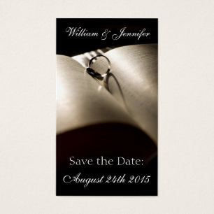 Save the Date, Wedding Rings - Business Card