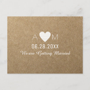 save-the-date wedding rustic . getting married announcement postcard