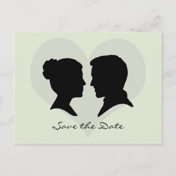 Save The Date Wedding Silhouette Postcard by artladymanor at Zazzle