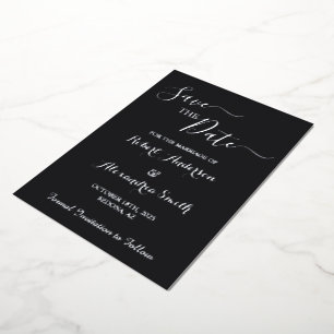 Save the Date Wedding Silver Foil Invitation