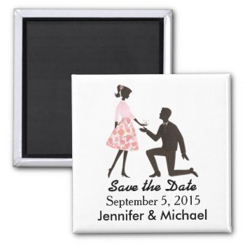 Save The Date Wedding Square Magnet by astralcity at Zazzle