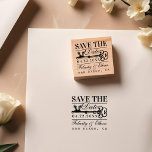 Save The Date Wedding Vintage Antique Key Rubber Stamp<br><div class="desc">Vintage antique style vintage key save the date wedding rubber stamp design. Customize with your wedding date, names and wedding locaiton for a truly unique save the date stamp design. The design features a compact typographic vintage style design with our hand drawn vintage style key. You can customize the text,...</div>