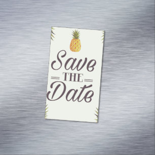 Save The Date Wedding Vintage Pineapples Business Card Magnet