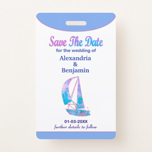 Save The Date Wedding Watercolor Badge