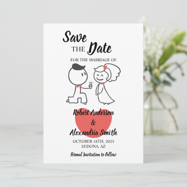 Save the Date Wedding | Wedding Couple Invitation (Standing Front)