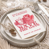 Save the Date Western Saddle Pink Cowboy Hat