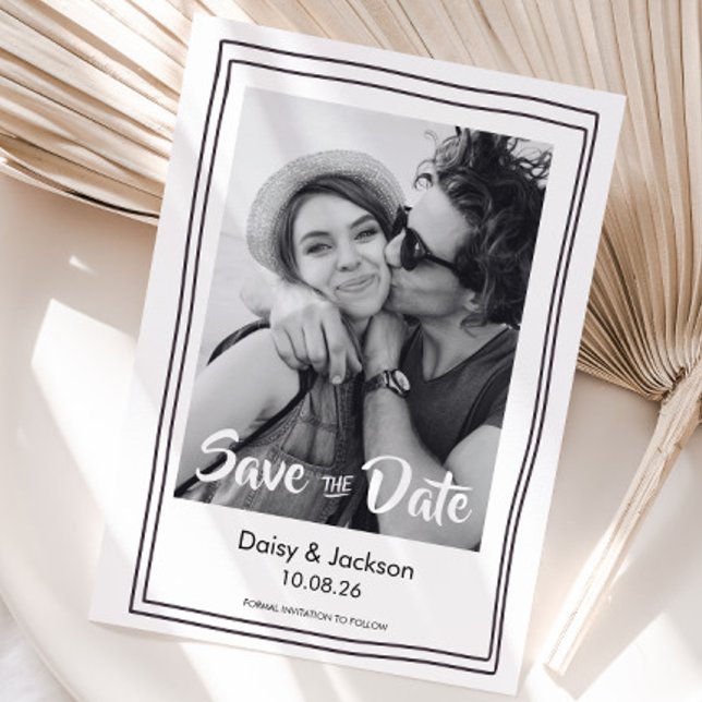 Save The Date whimsical modern photo wedding card (Whimsical save the date photo wedding invitation)